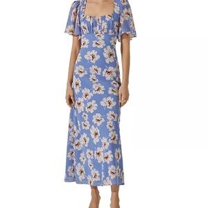 Astr the Label Women's Tie-Back Flutter-Sleeve Long Midi Dress Size M